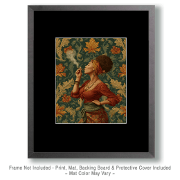 Hippie Woman Smoking Marijuana Art