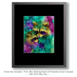 Gold Speck Loving Raccons Art