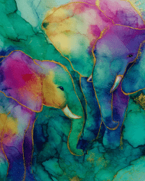 Gold Speck Loving Elephants