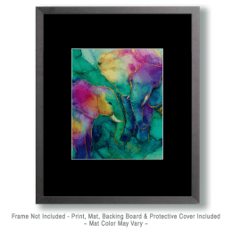 Gold Speck Loving Elephants Art