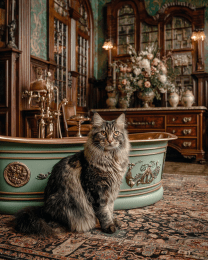 Foster the Maine Coon Cat Animals in Bathtubs