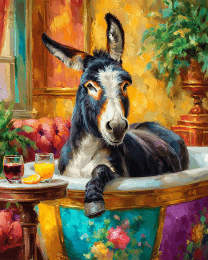 Willy the Donkey Animals in Bathtubs