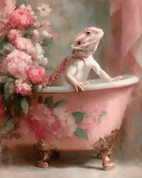 Maxine the Bearded Dragon Animals in Bathtubs
