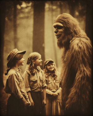 Bigfoot Gives Girls Woodcraft Instructions