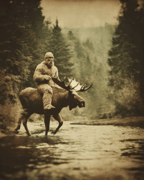 Bigfoot Riding a Moose