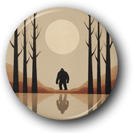 Minimalist Bigfoot - One Inch Pinback Button