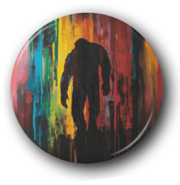 Bigfoot Silhouette - One Inch Pinback Button