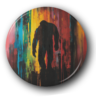 Bigfoot Silhouette - One Inch Pinback Button