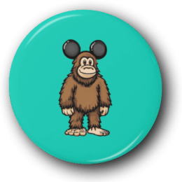 Micky Bigfoot - One Inch Pinback Button