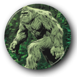 Green Swamp Bigfoot - One Inch Pinback Button