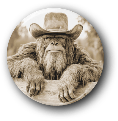 Bigfoot Hanging Out - One Inch Pinback Button