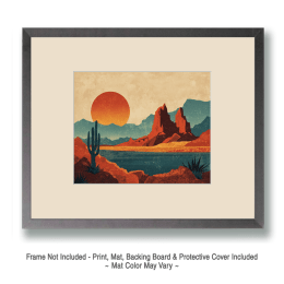 Vintage Sonoran Desert Scene Art
