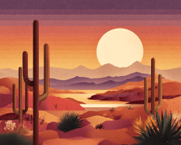 70's Style Sonoran Desert Evening