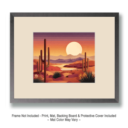 70's Style Sonoran Desert Evening Art