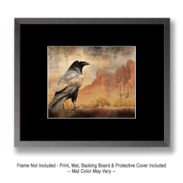 Vintage Sonoran Desert Raven Art