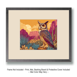 Sonoran Desert Great Horned Owl Art