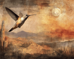 Sonoran Desert Hummingbird in Flight