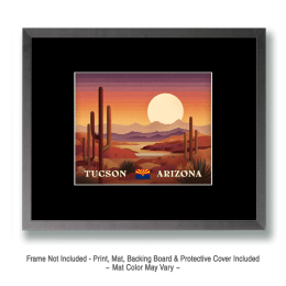 70's Style Tucson Desert Landscape Art