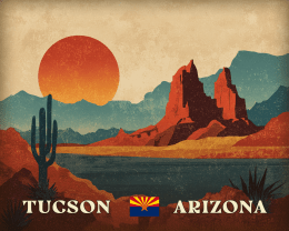 Vintage Tucson Desert Scene