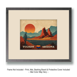 Vintage Tucson Desert Scene Art