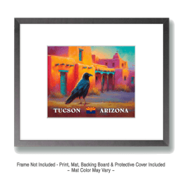 Impressionist Tucson Desert Raven Art