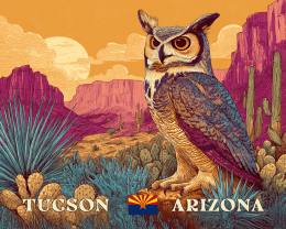 Tucson Desert Great Horned Owl