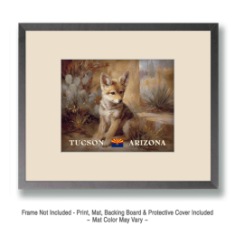 Tucson Desert Coyote Pup Art