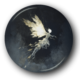 Dark Fairy Flying - One Inch Pinback Button
