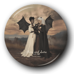 Clara & Sara Dark Fairies - One Inch Pinback Button
