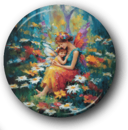 Mom & Baby Fairy - One Inch Pinback Button