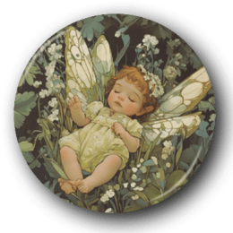 Sleeping Flower Fairy - One Inch Pinback Button