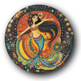 BOHO Mermaid - One Inch Pinback Button