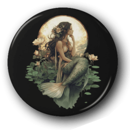 Midnight Mermaid - One Inch Pinback Button
