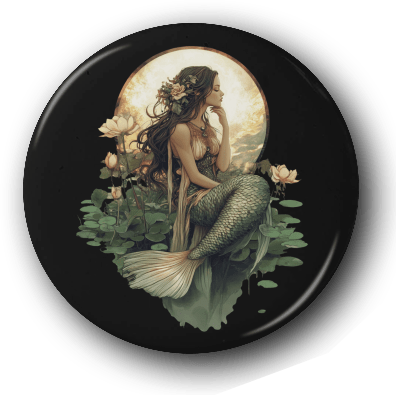 Midnight Mermaid - One Inch Pinback Button