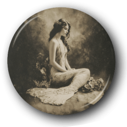 Vintage Mermaid - One Inch Pinback Button