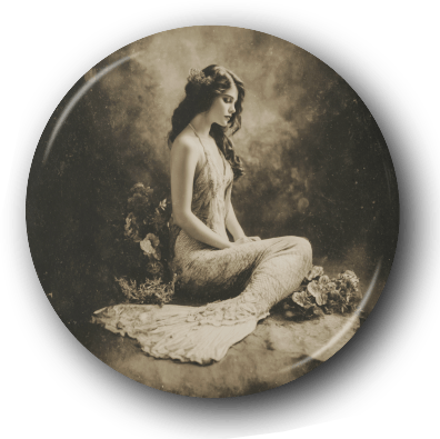 Vintage Mermaid - One Inch Pinback Button