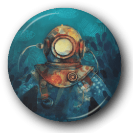 Diving Suit - One Inch Pinback Button