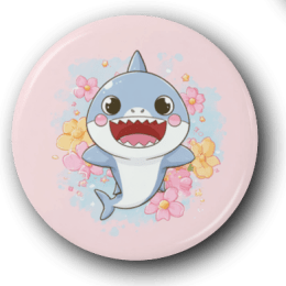 Happy Baby Shark - One Inch Pinback Button