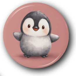 Happy Penguin - One Inch Pinback Button