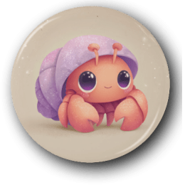 Happy Hermit Crab - One Inch Pinback Button