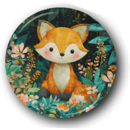 Baby Fox - One Inch Pinback Button