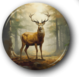 Vintage Buck Deer - One Inch Pinback Button