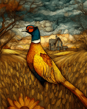 Ring-Necked Pheasant on the American Prairie
