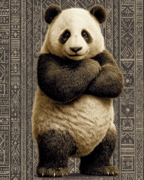 Vintage Panda Bear Wallpaper Art