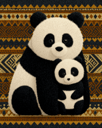 Native Panda Bear Wallpaper Art