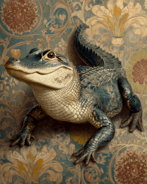 Vintage Alligator - Zoo Animal Art