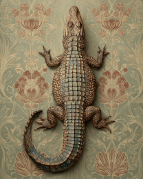 Nouveau Alligator - Zoo Animal Art