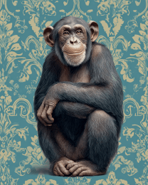 Stylized Chimpanzee - Zoo Animal Art