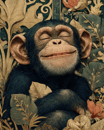 Vintage Chimpanzee - Zoo Animal Art