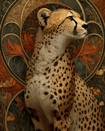 Nouveau Cheetah - Zoo Animal Art